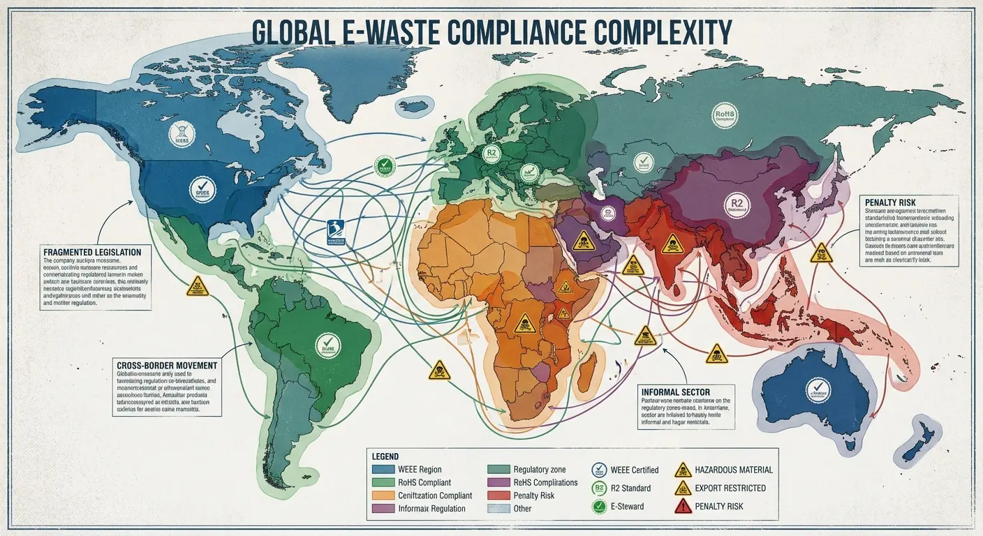 E-waste compliance framework across global jurisdictions