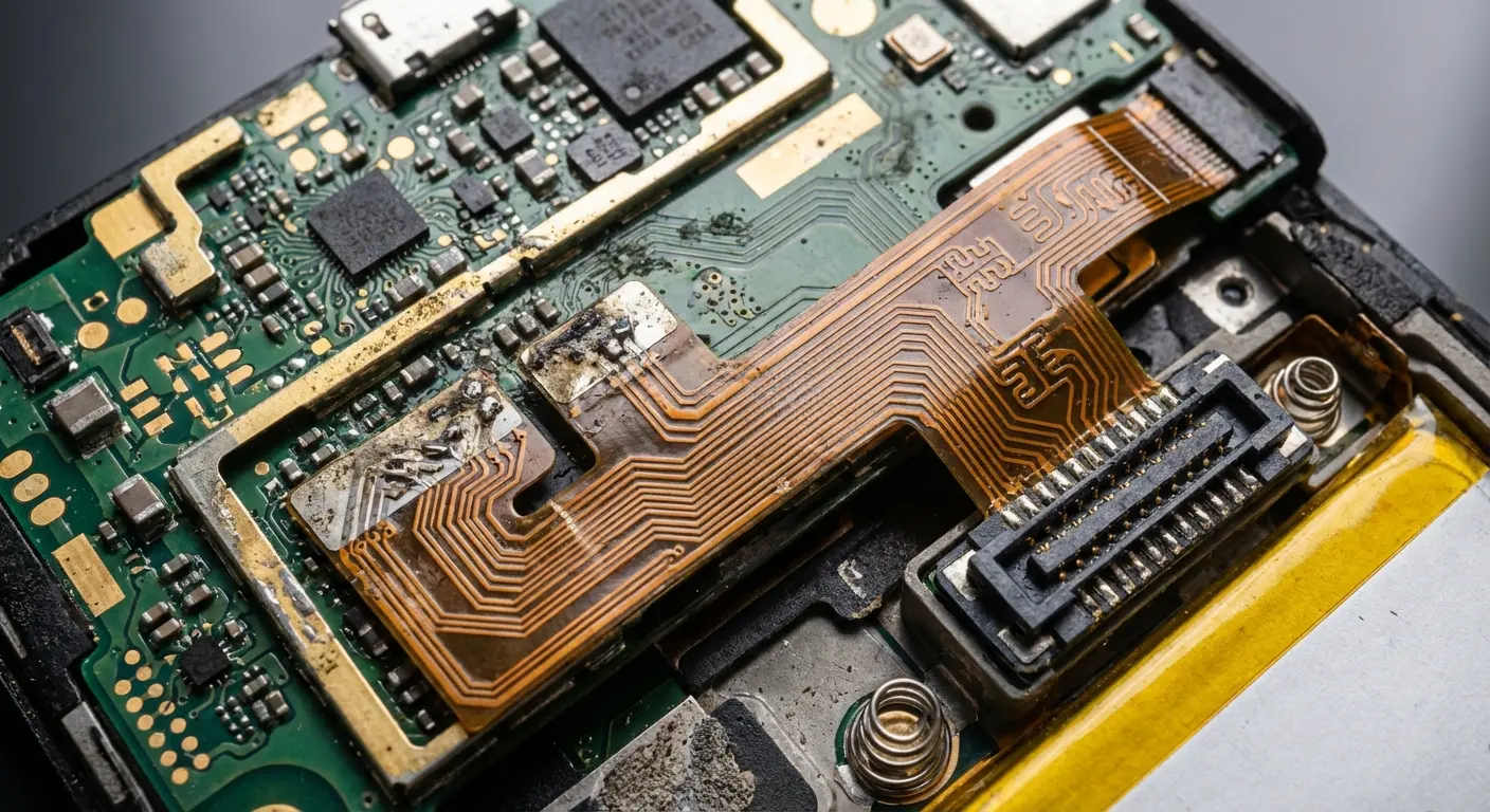 Phone internal components water damage diagram