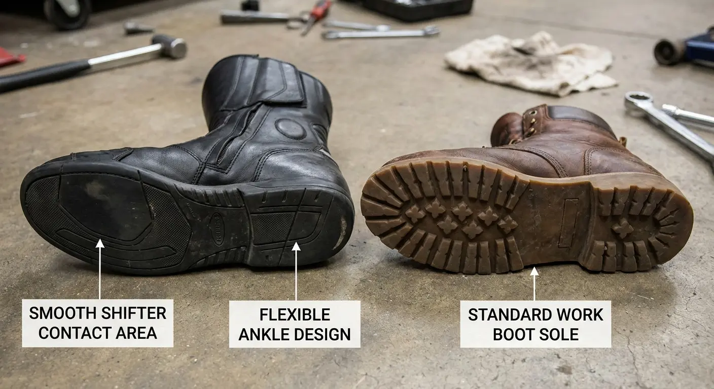 Motorcycle boots and gloves for training