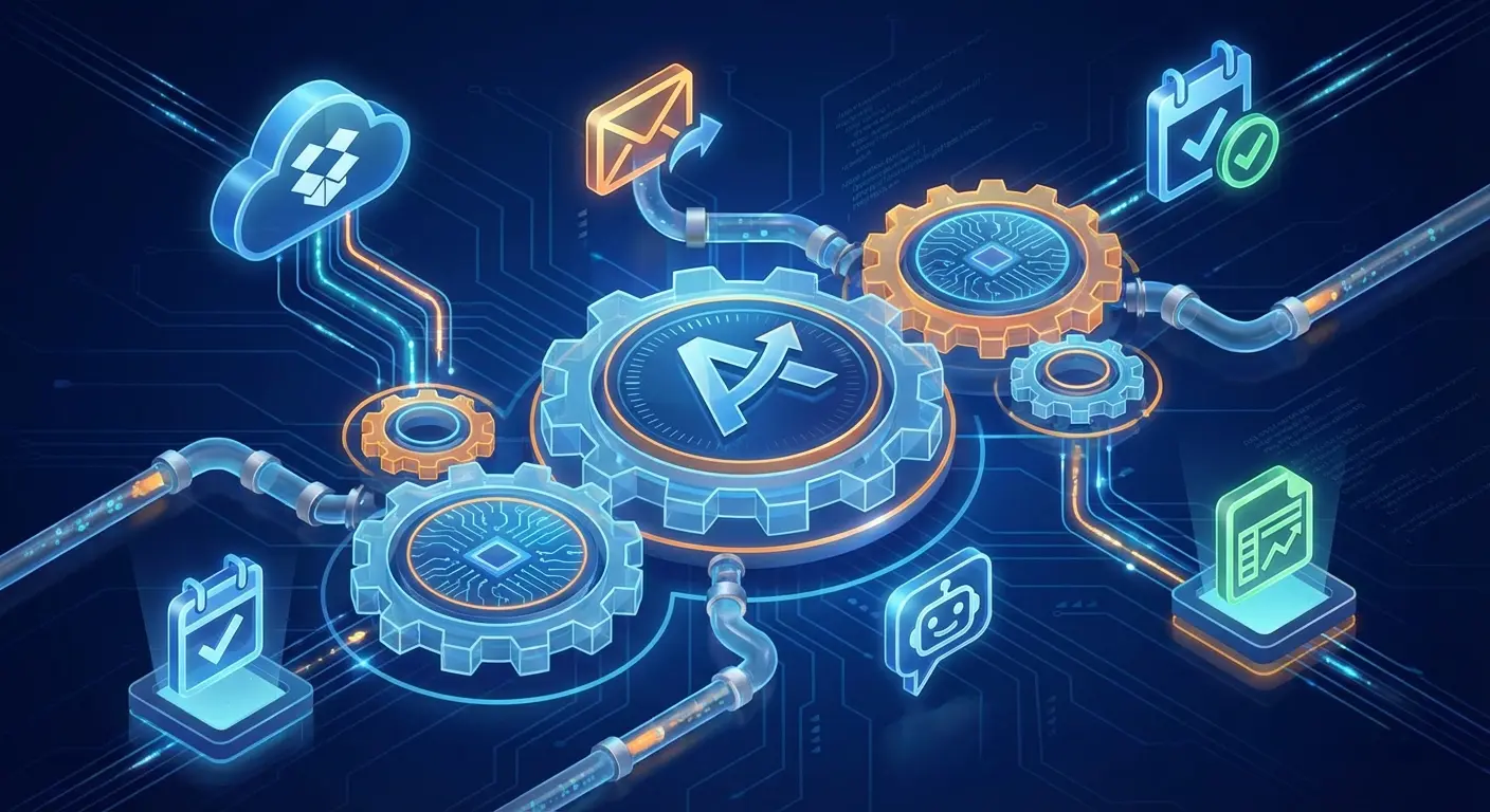 Zapier automation workflow connecting different productivity apps