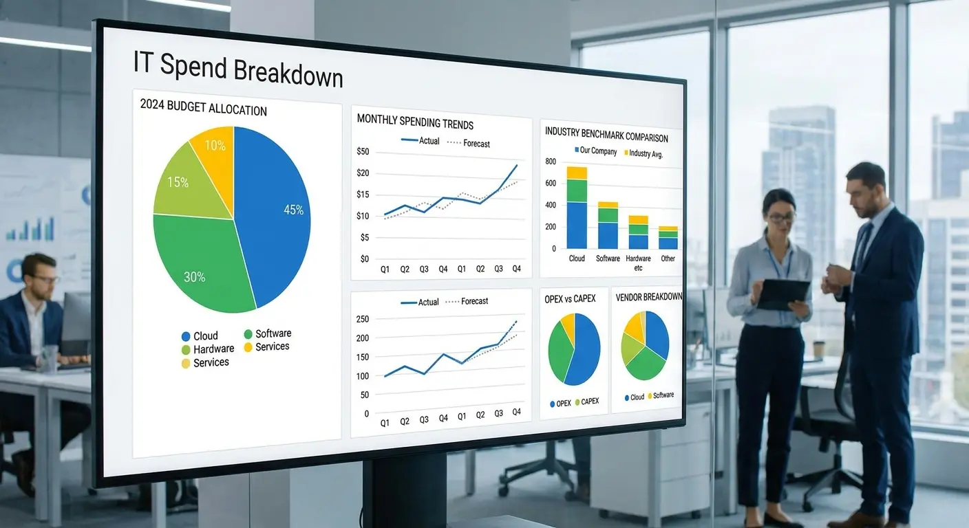 Technology spend analysis breakdown visualization