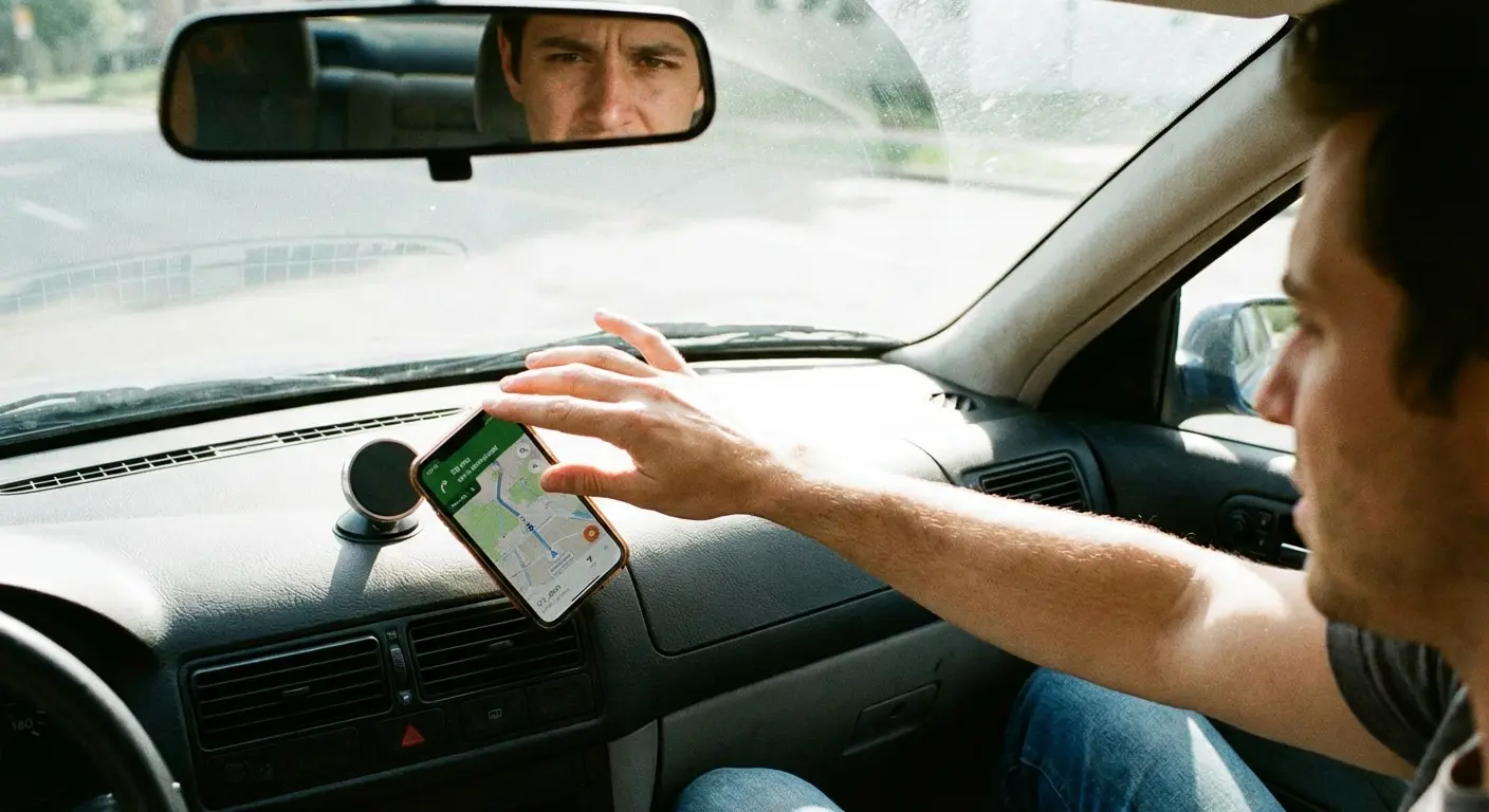 Photo showing why cheap grips don't work with car mounts