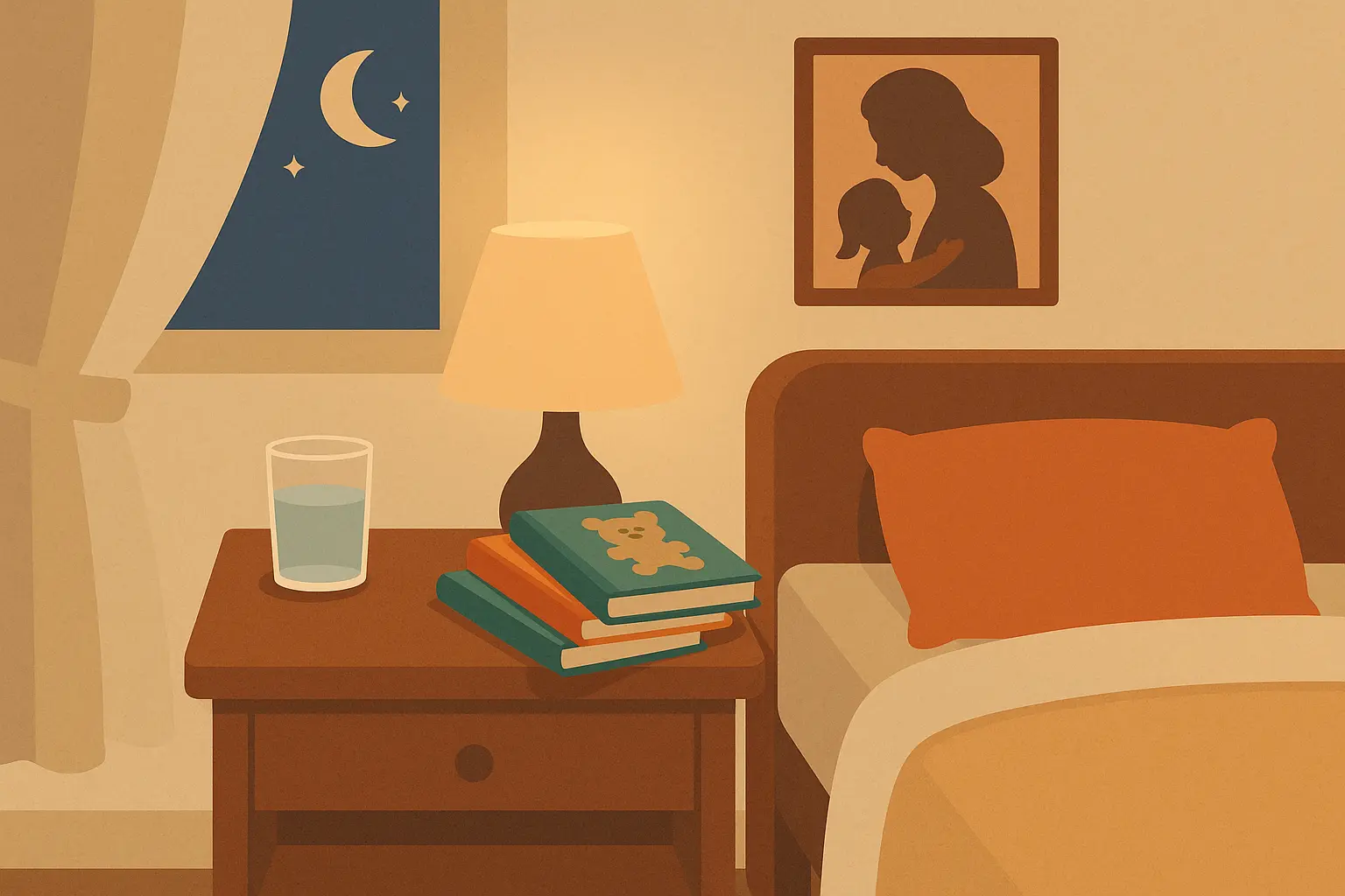 Mother reading bedtime story to child