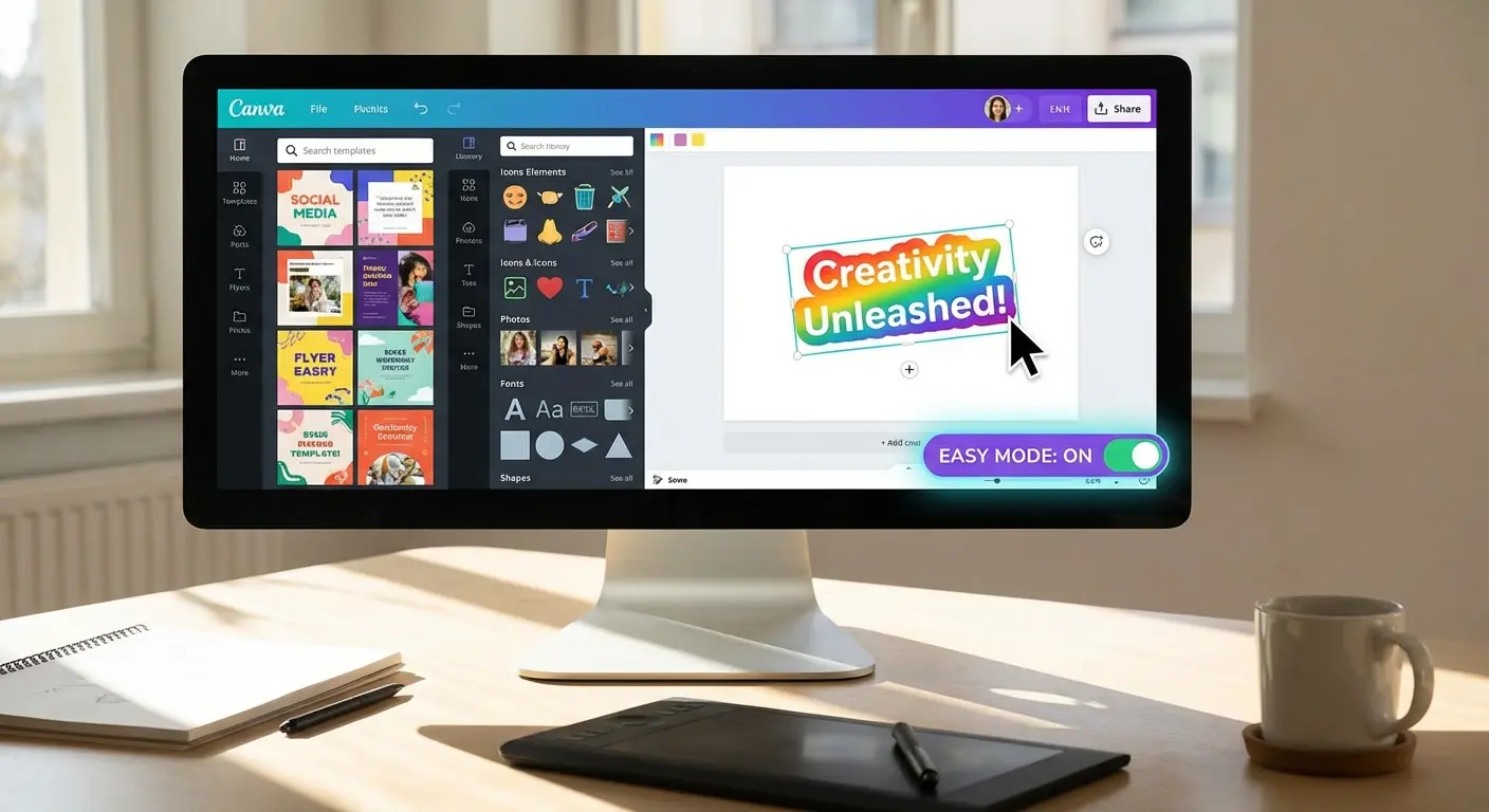 Canva design interface showing templates for social media graphics