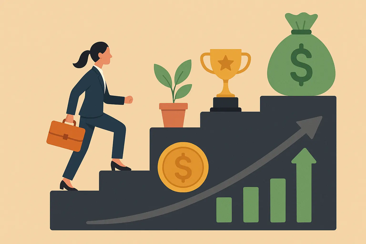 Career success strategy connecting salary goals to professional development