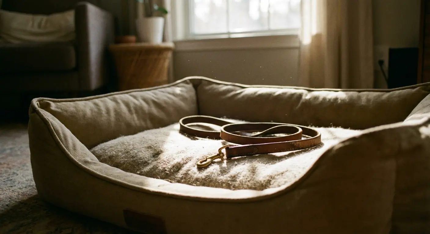 A person comforting a grieving dog owner