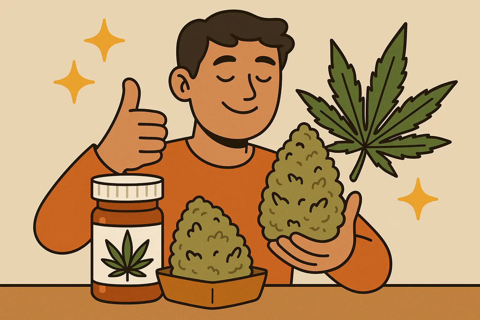 Cannabis enthusiast enjoying quality Lemonatti strain