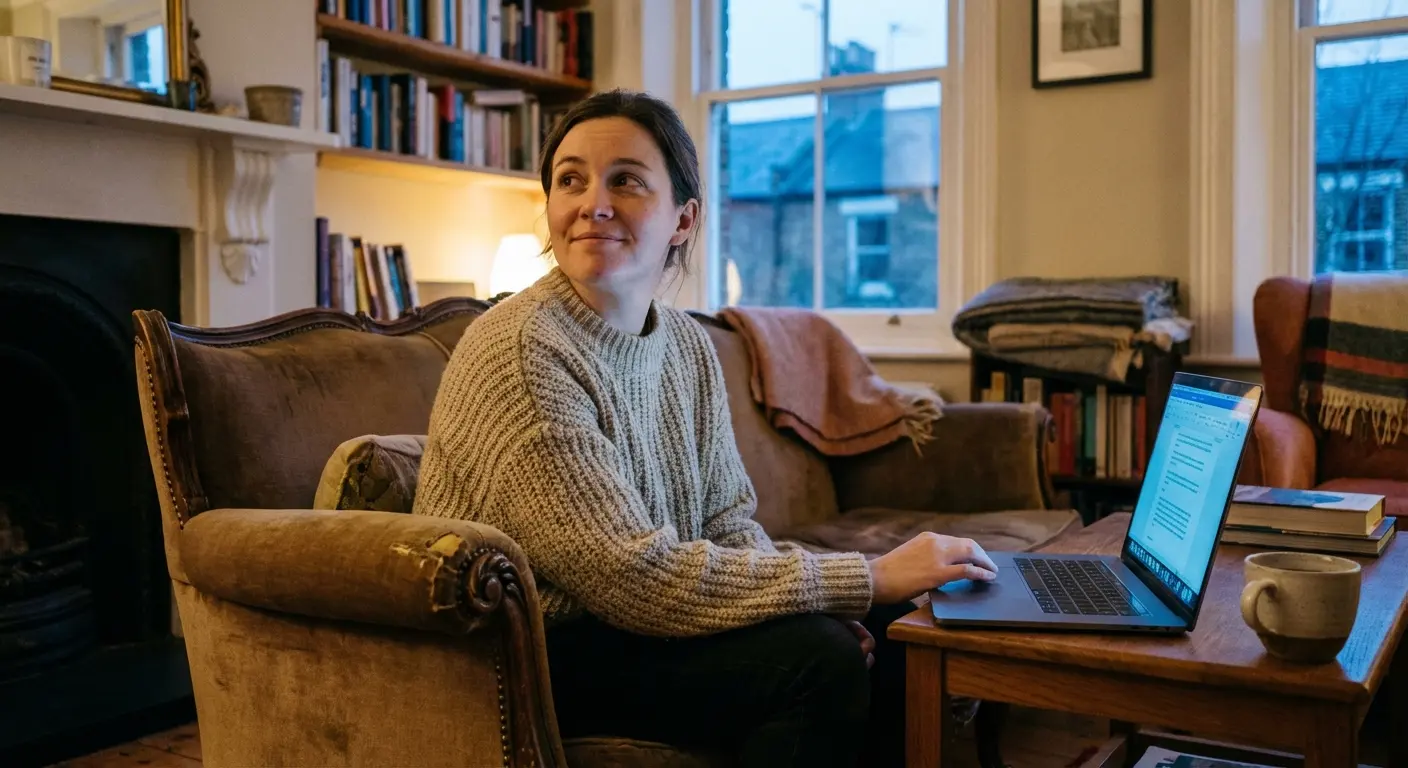 Person typing on a laptop to create a eulogy