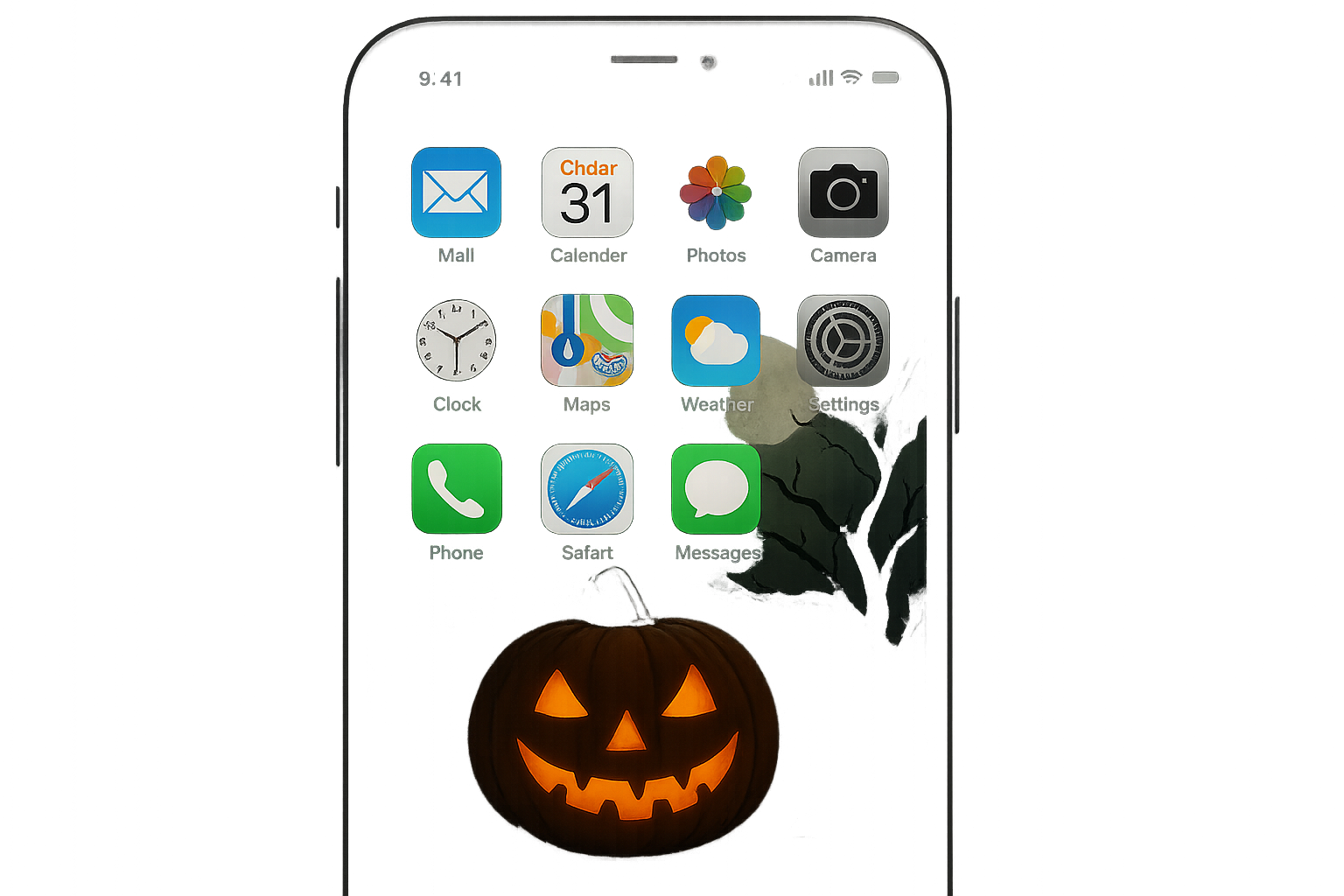Halloween phone wallpaper examples showing different aesthetic styles