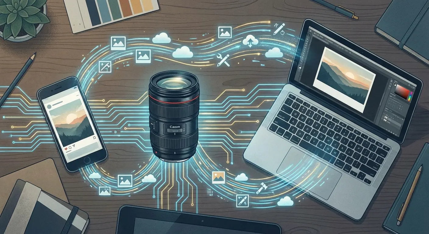 Mobile video editing setup with smartphone