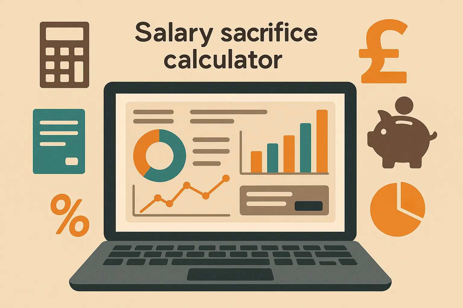 Modern salary sacrifice calculator interface on laptop screen