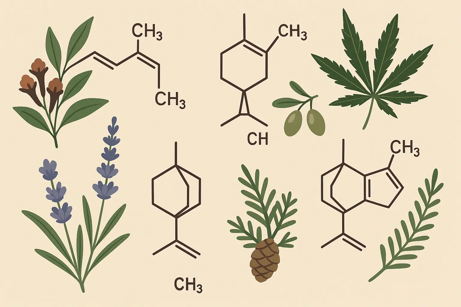 Terpene molecular structure diagram