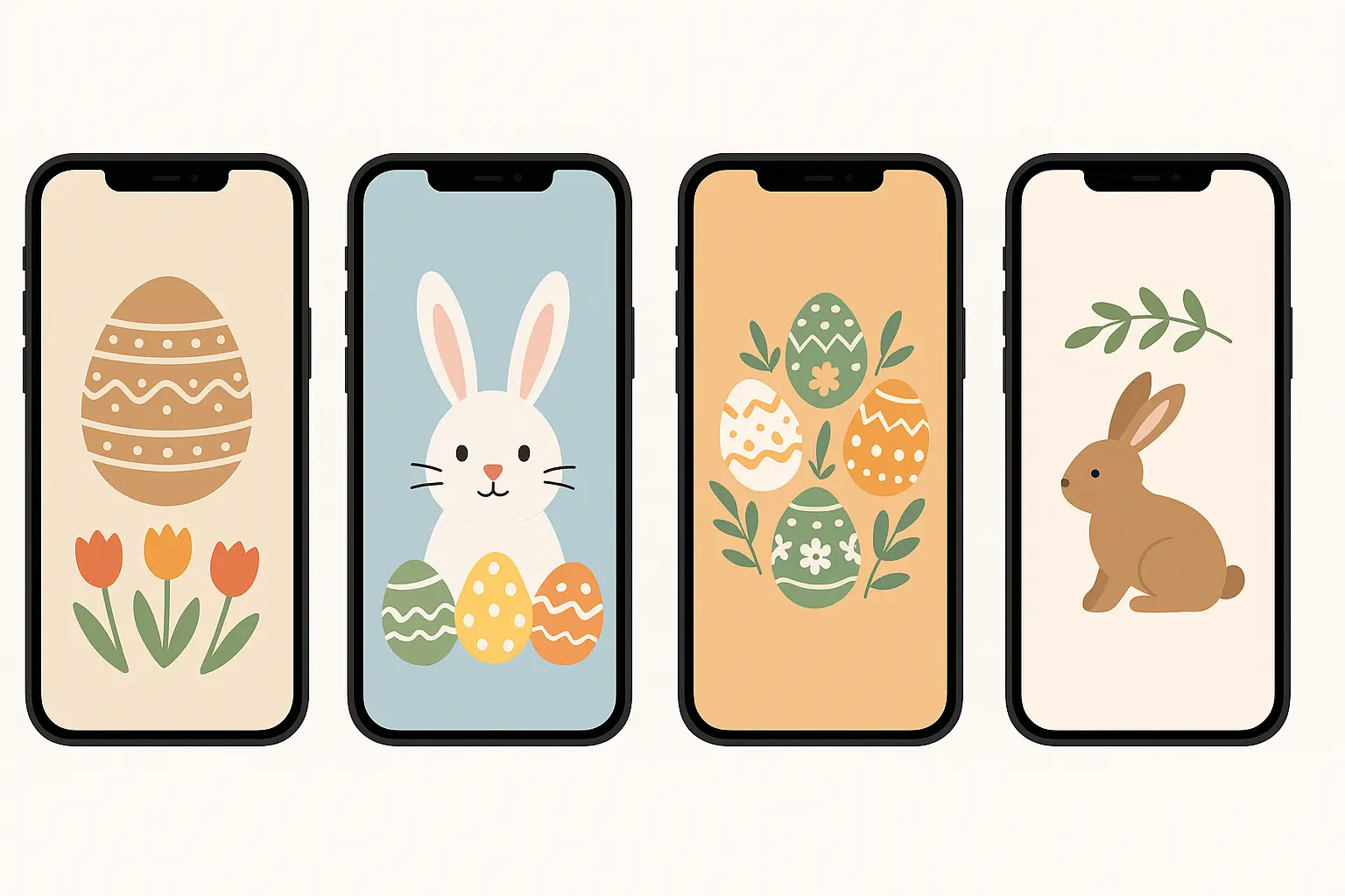 Easter phone wallpaper selection guide showing device compatibility