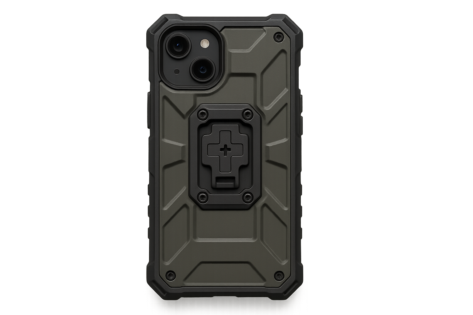 Phone with protective case displaying meme wallpaper