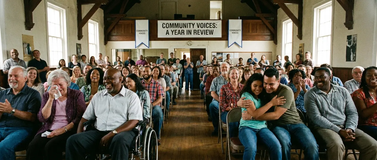 Speaker reading the room at a funeral
