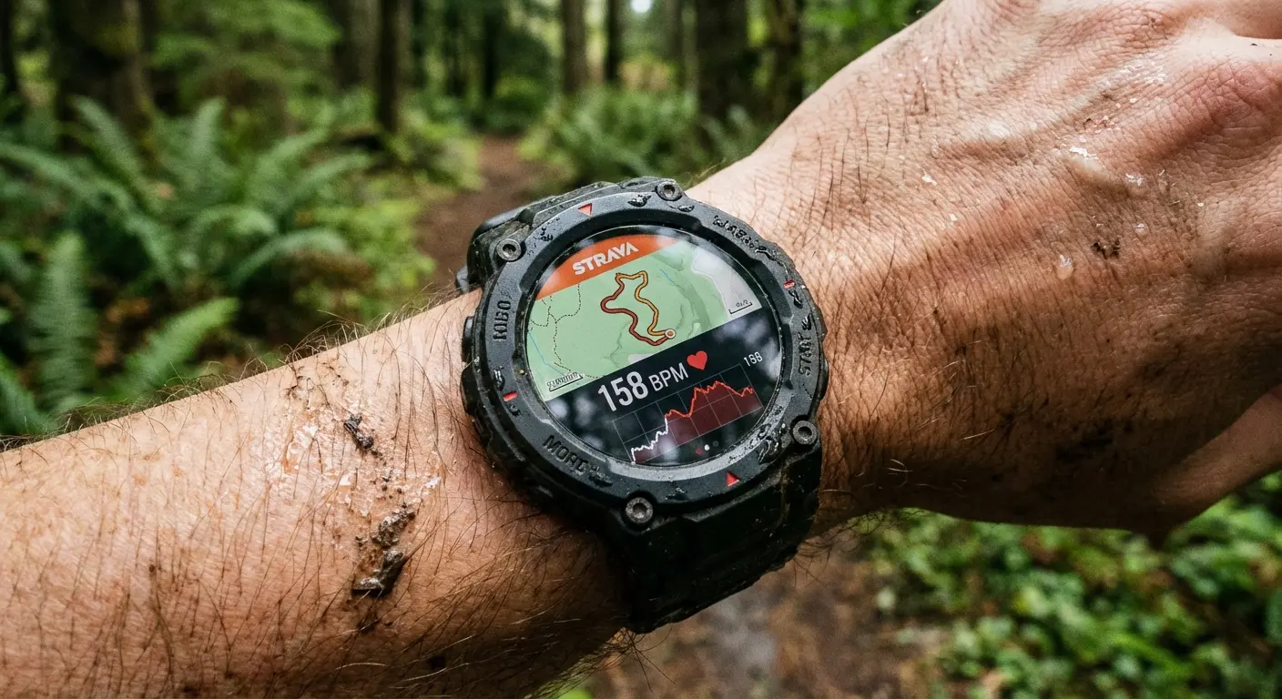 Strava heatmap showing popular hiking trails