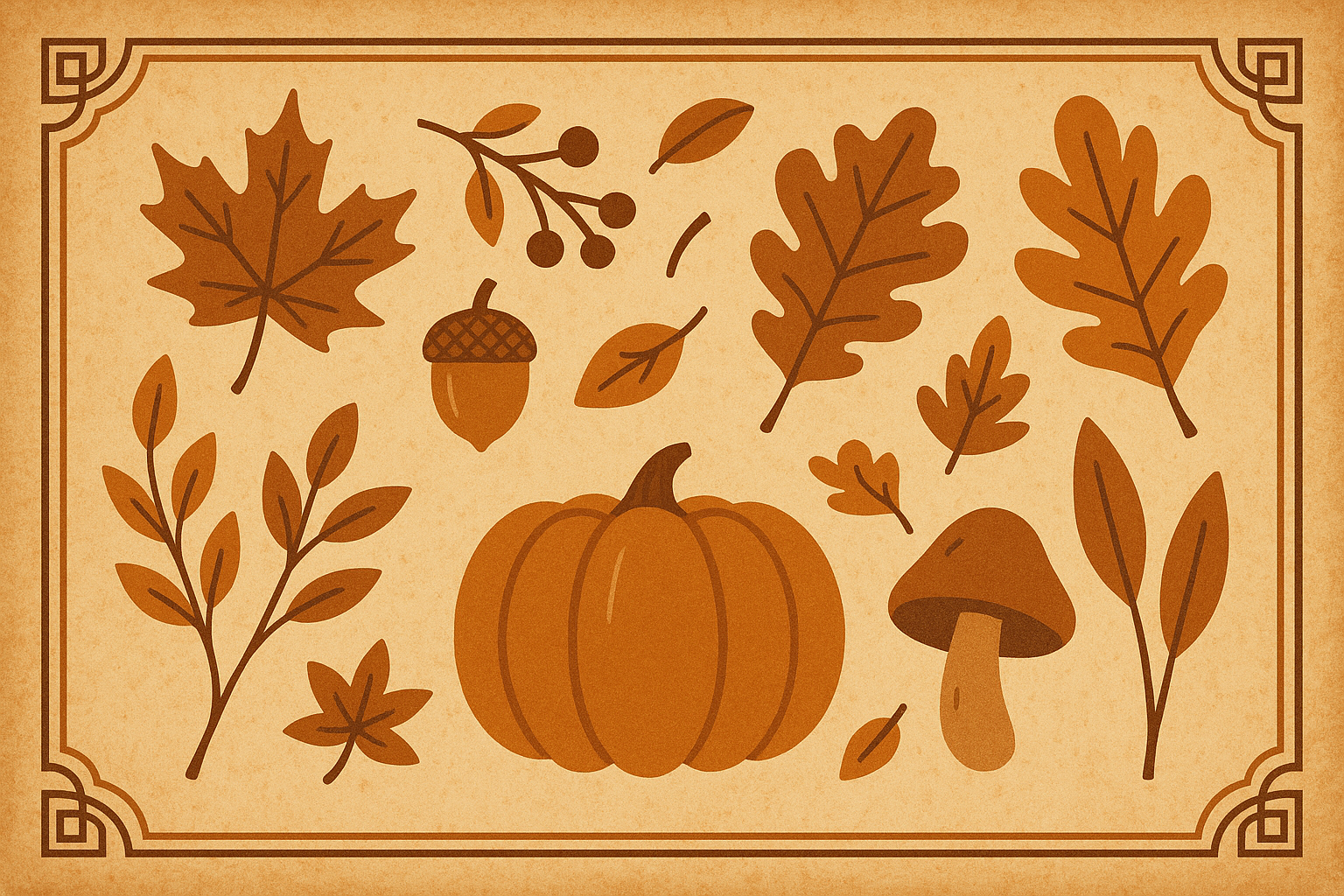 Vintage September postcard style wallpaper