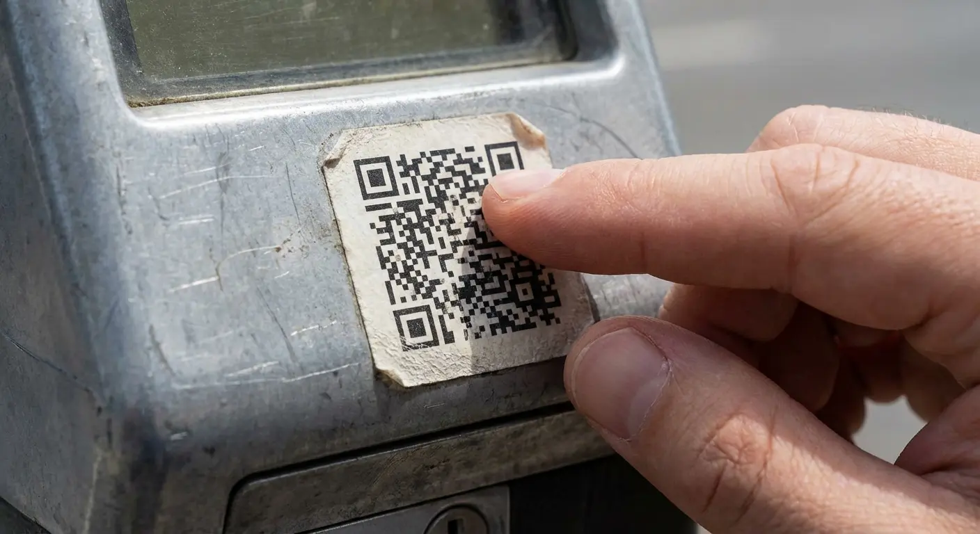 Inspecting a QR code sticker