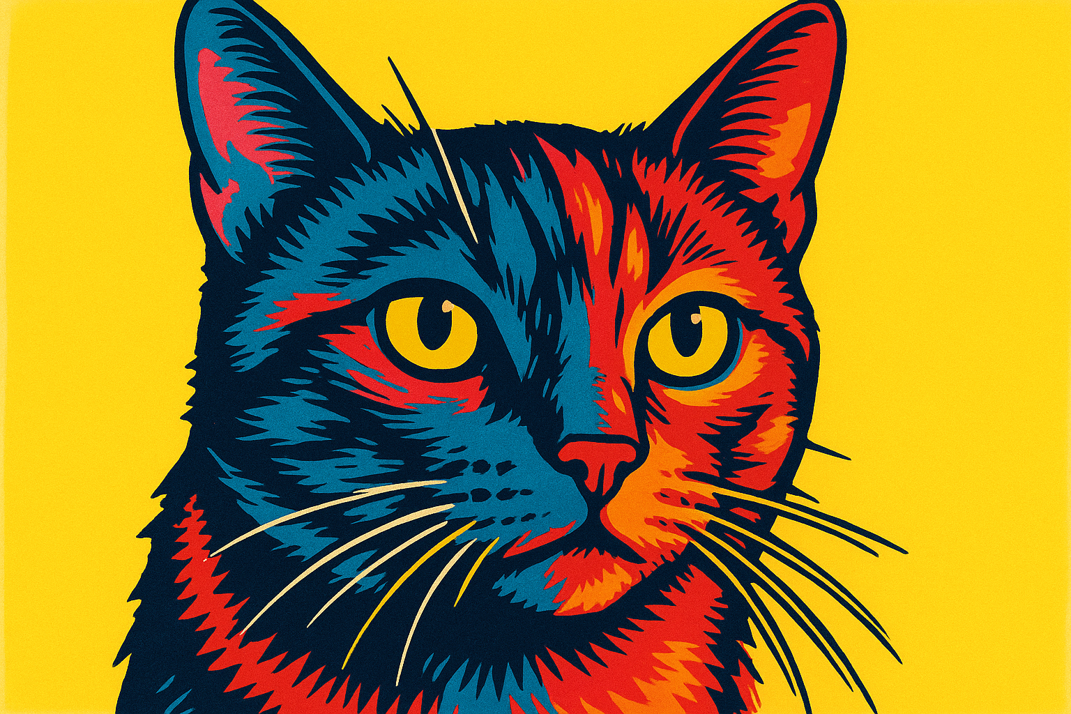 Artistic illustrated cat wallpapers