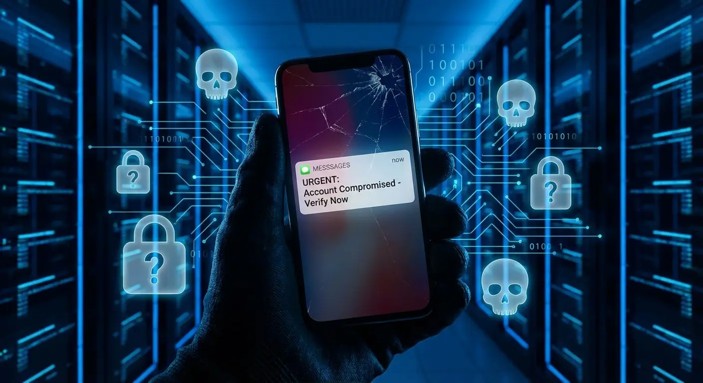 Digital security threats visualization on smartphone