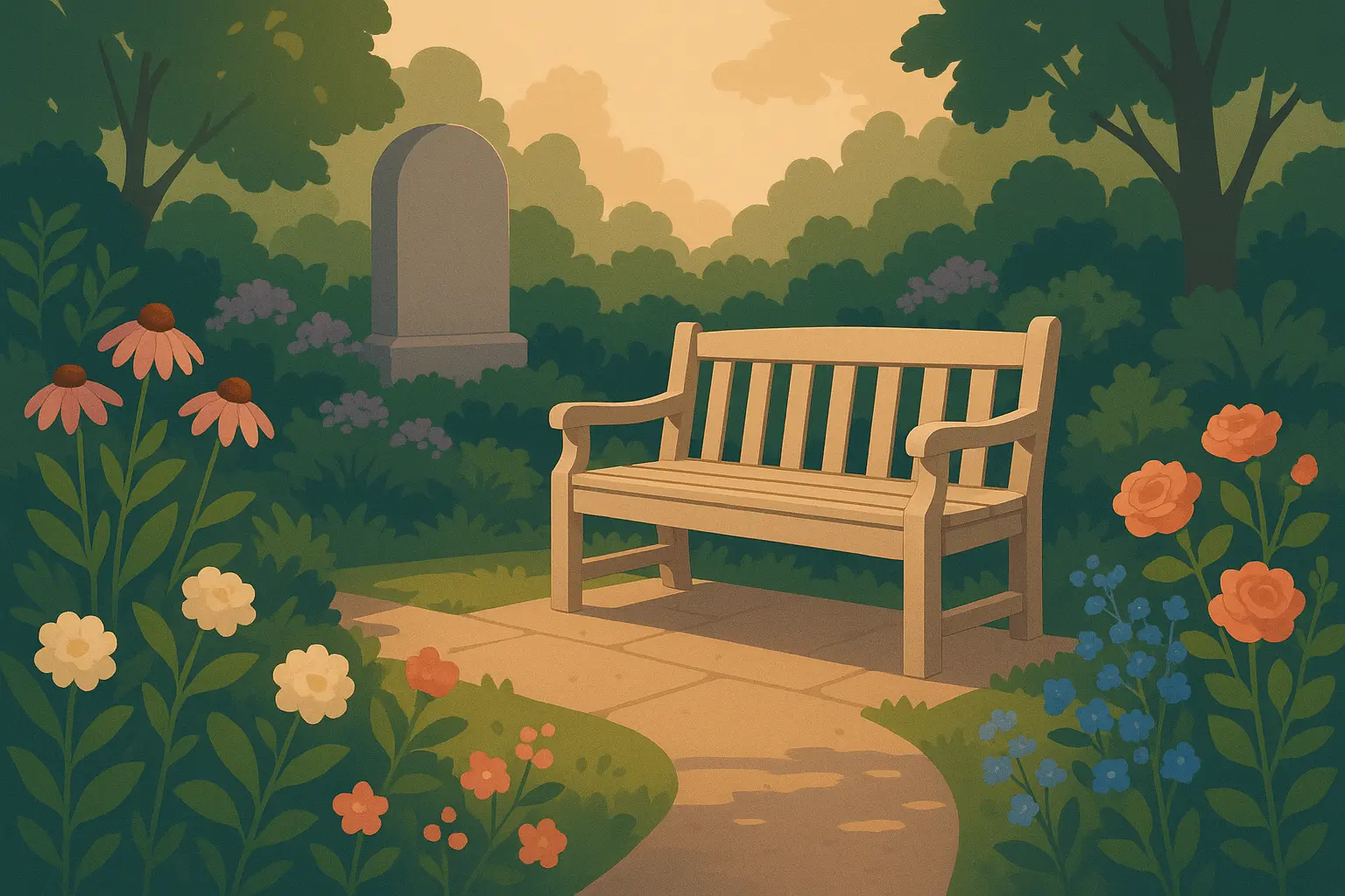 Woman holding photo of mother with flowers