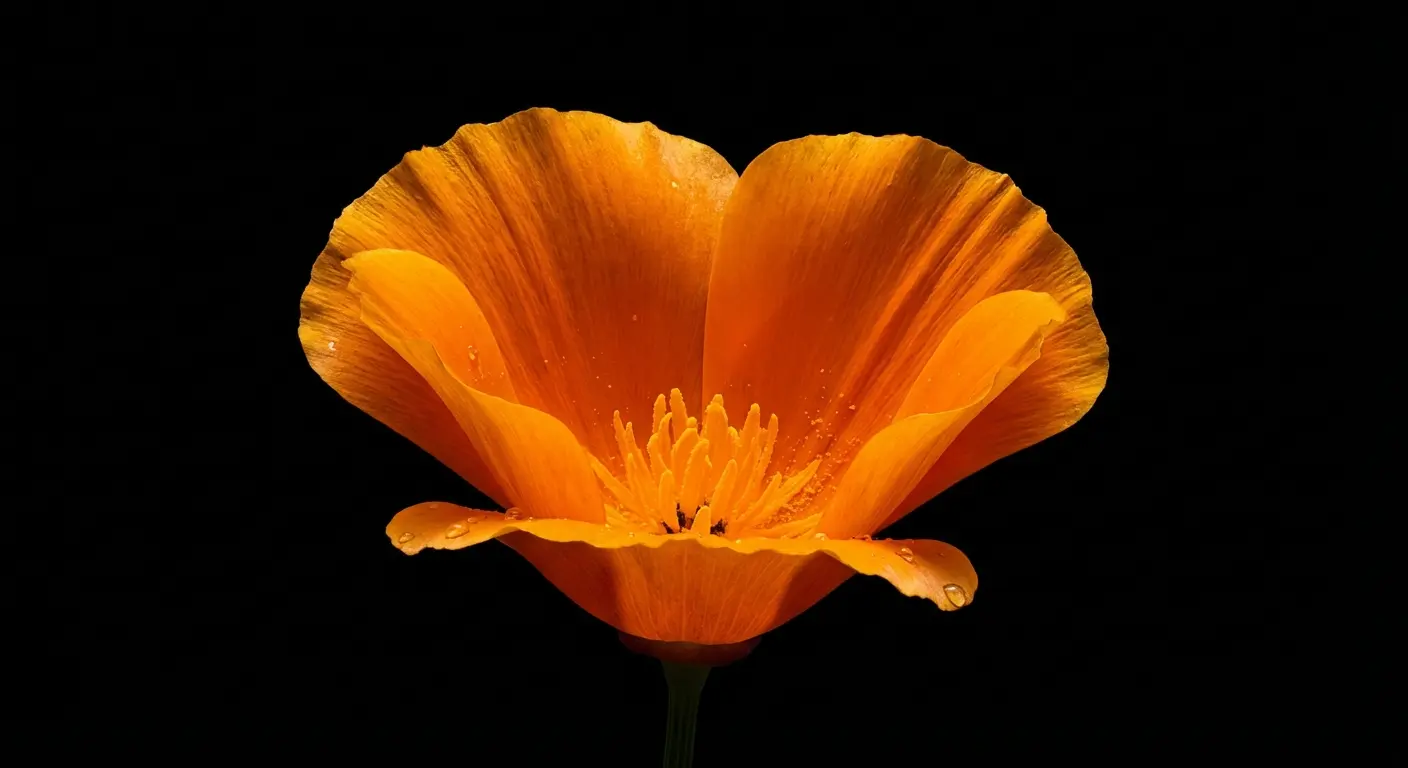 Midnight Poppy Solo wallpaper with black background