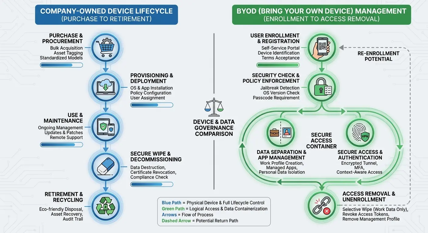 BYOD devices accessing corporate network