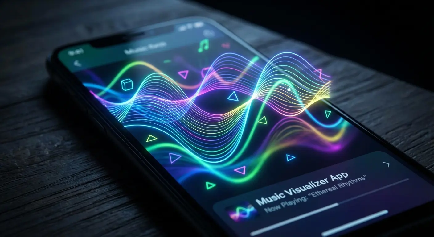 Poweramp music player interface featuring a graphical equalizer