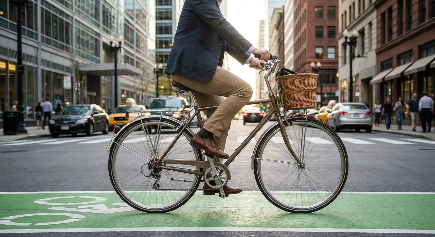Commuter bike in urban setting