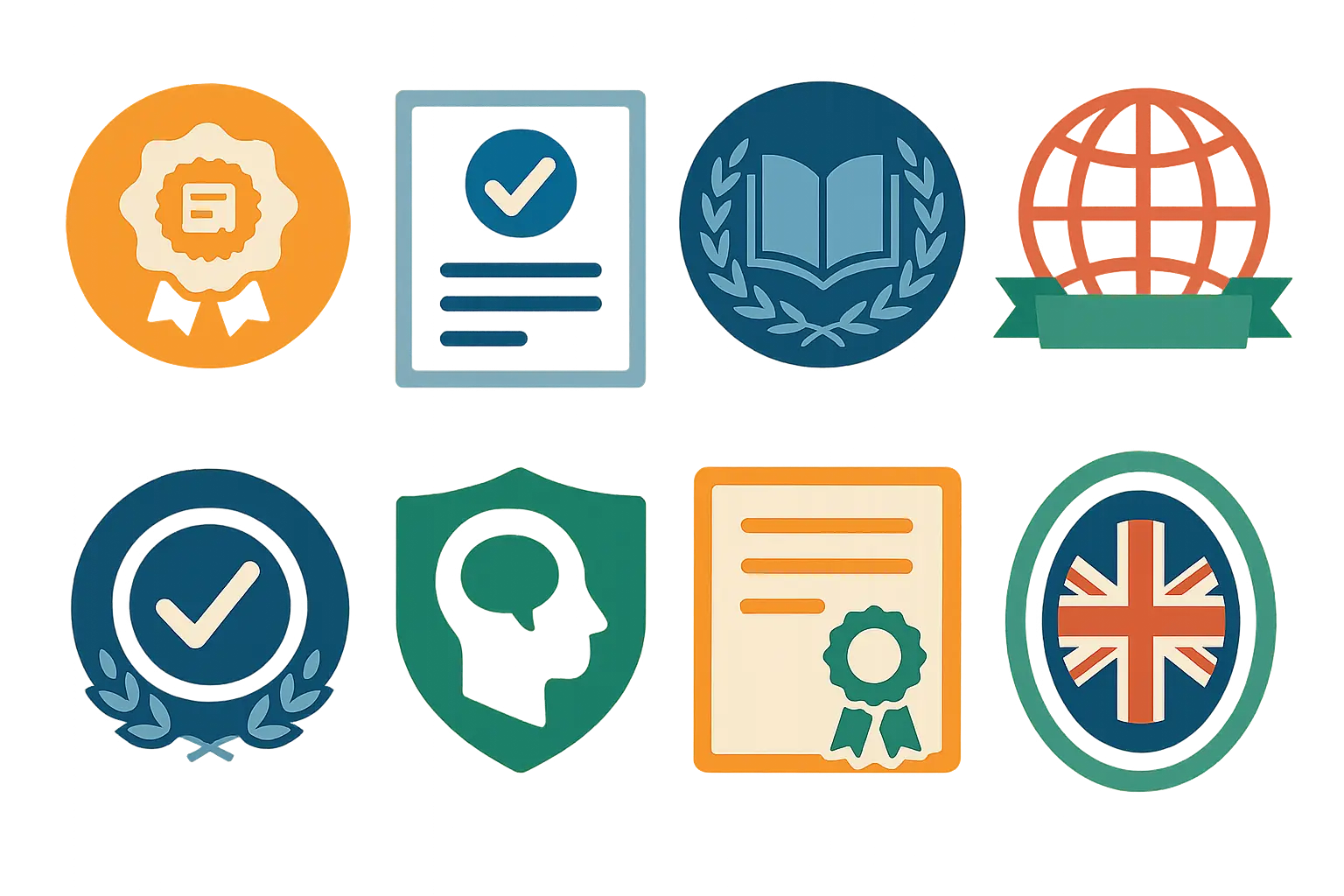 Language certification badges and test scores on resume