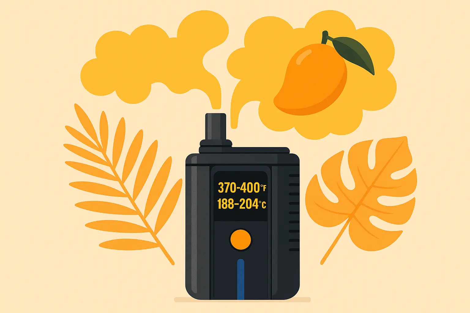 Vaping Mango Haze strain at optimal temperature