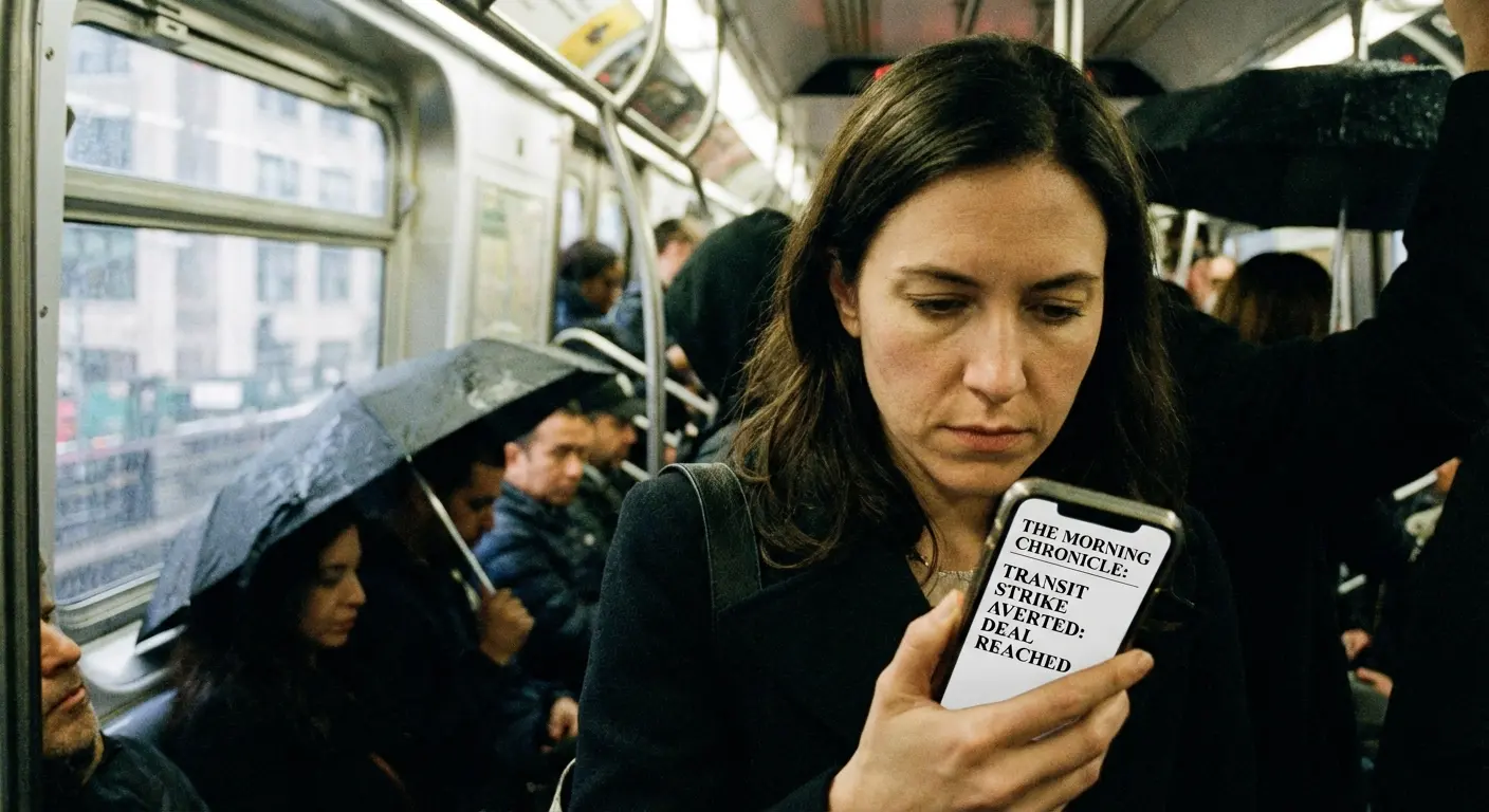 News curation app displayed on a smartphone screen