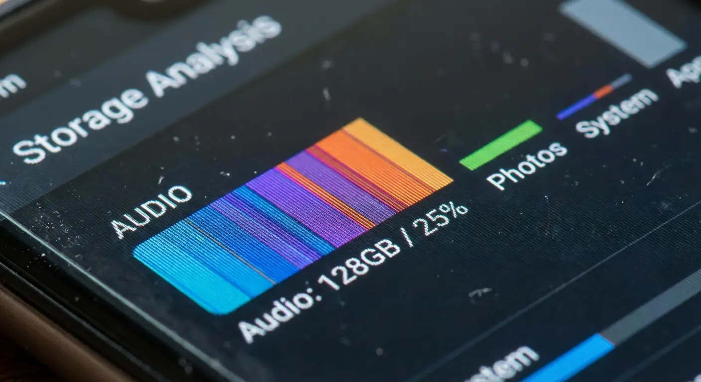 Smartphone displaying music app settings for download quality