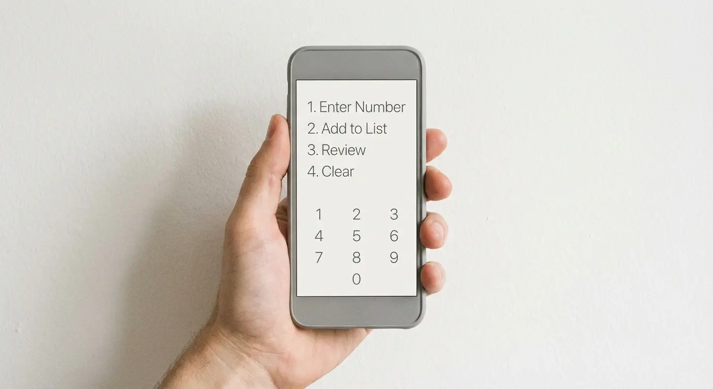 Hand manually entering expense into simple tracking app