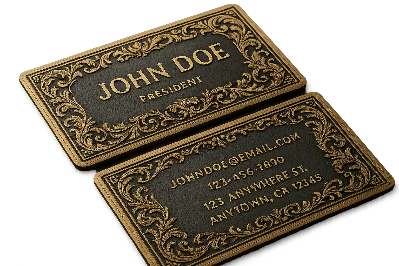 Luxury metal business cards with premium materials