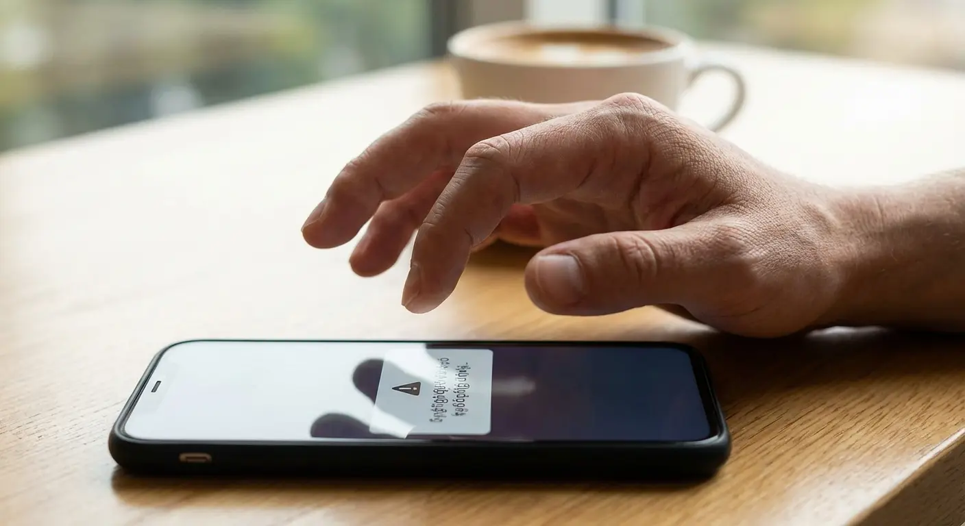 Phishing text message warning example