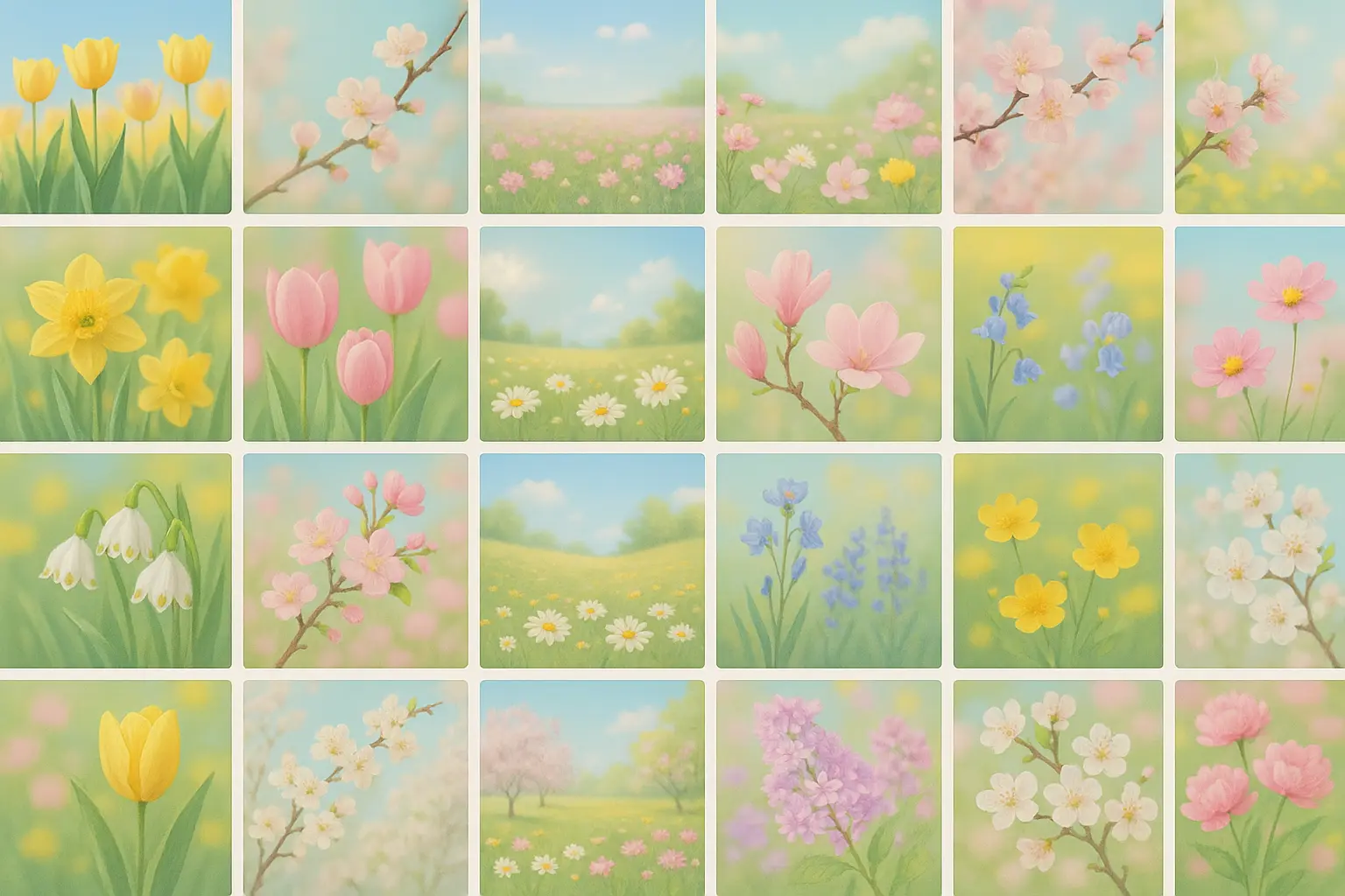 Collection of spring wallpaper categories and design options