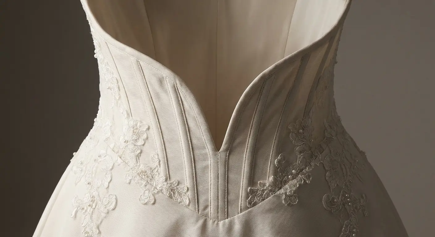 Basque waist wedding dress silhouette