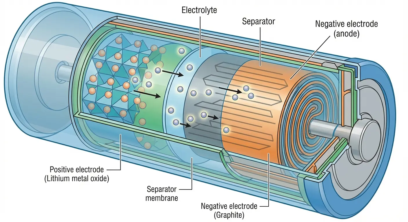 Battery chemical degradation process diagram