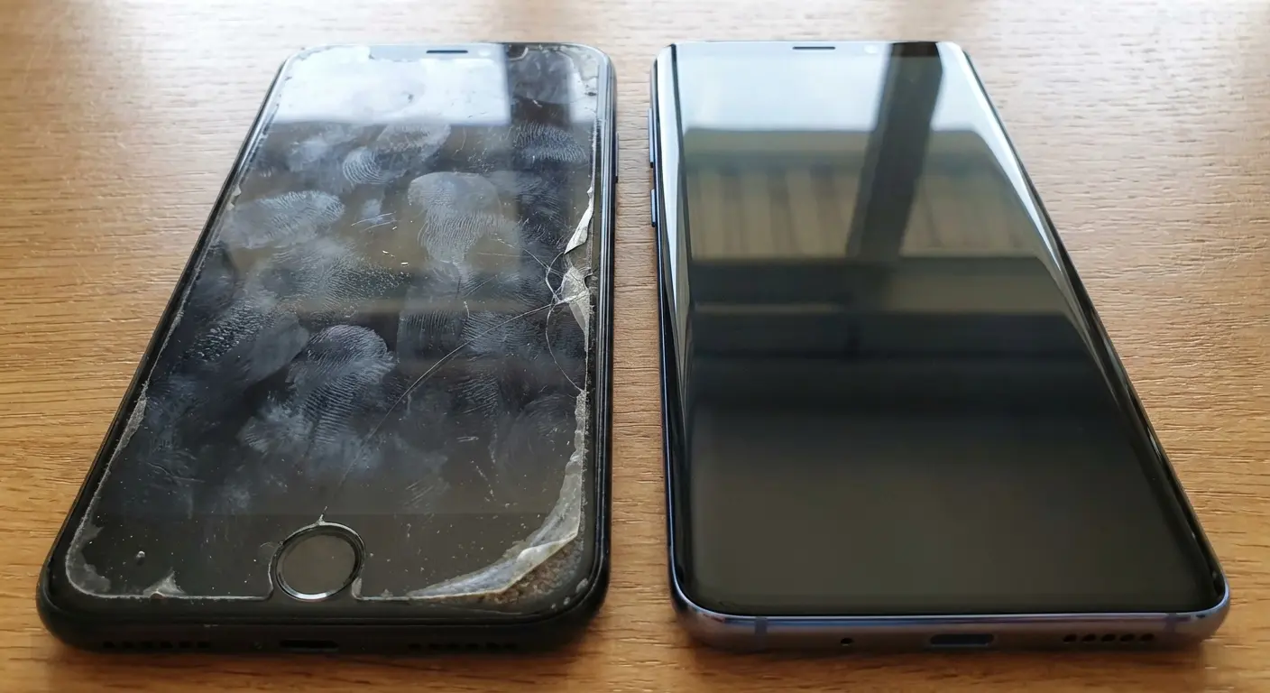 Damaged budget screen protector edge lifting
