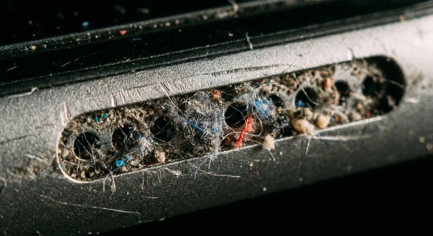 Debris accumulation in phone speaker grille