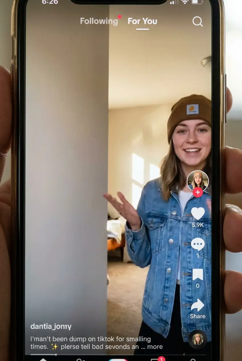 Negative space framing example in vertical video