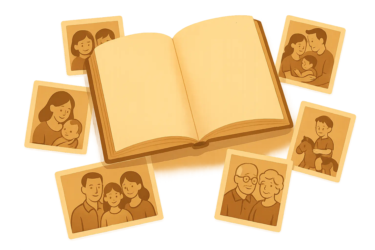 Traditional family gathering with multiple generations