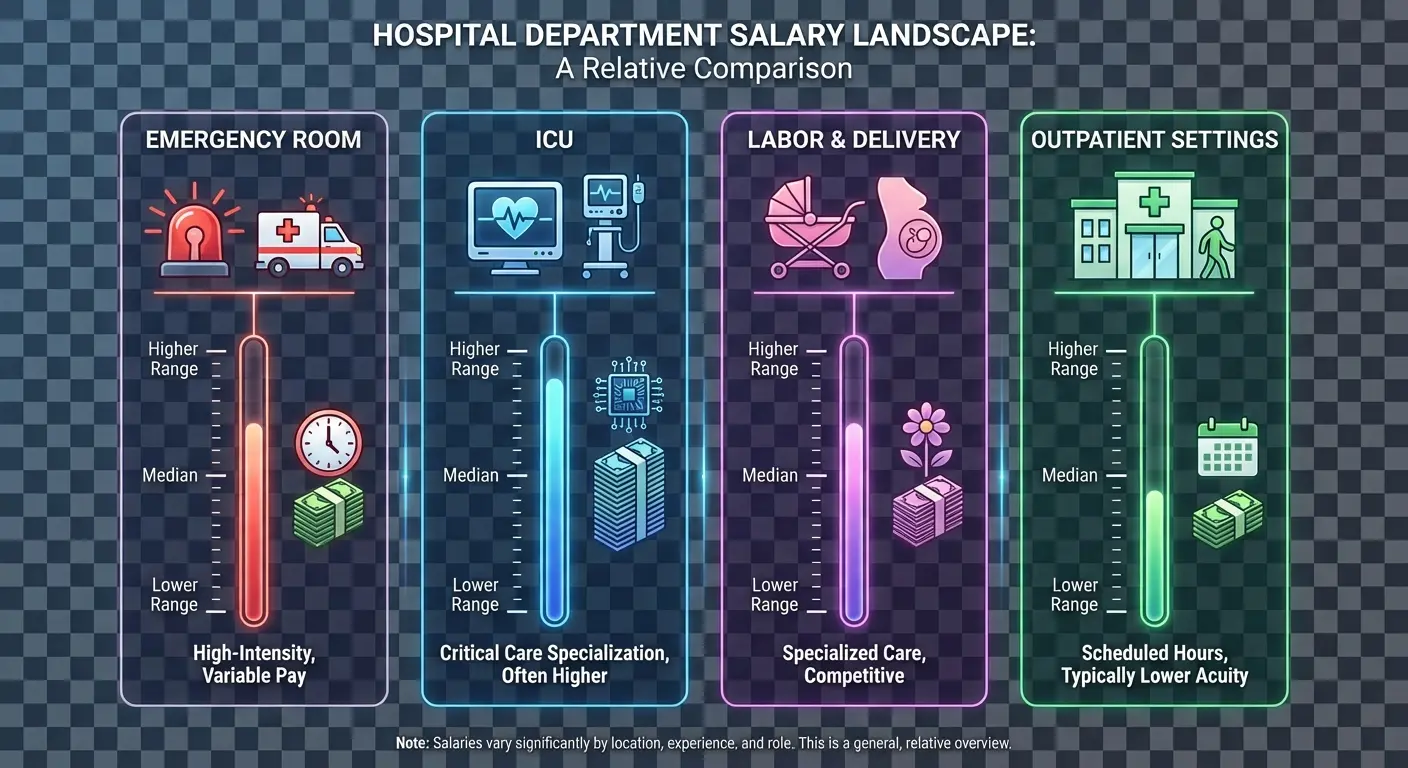 Department salary premium comparison table
