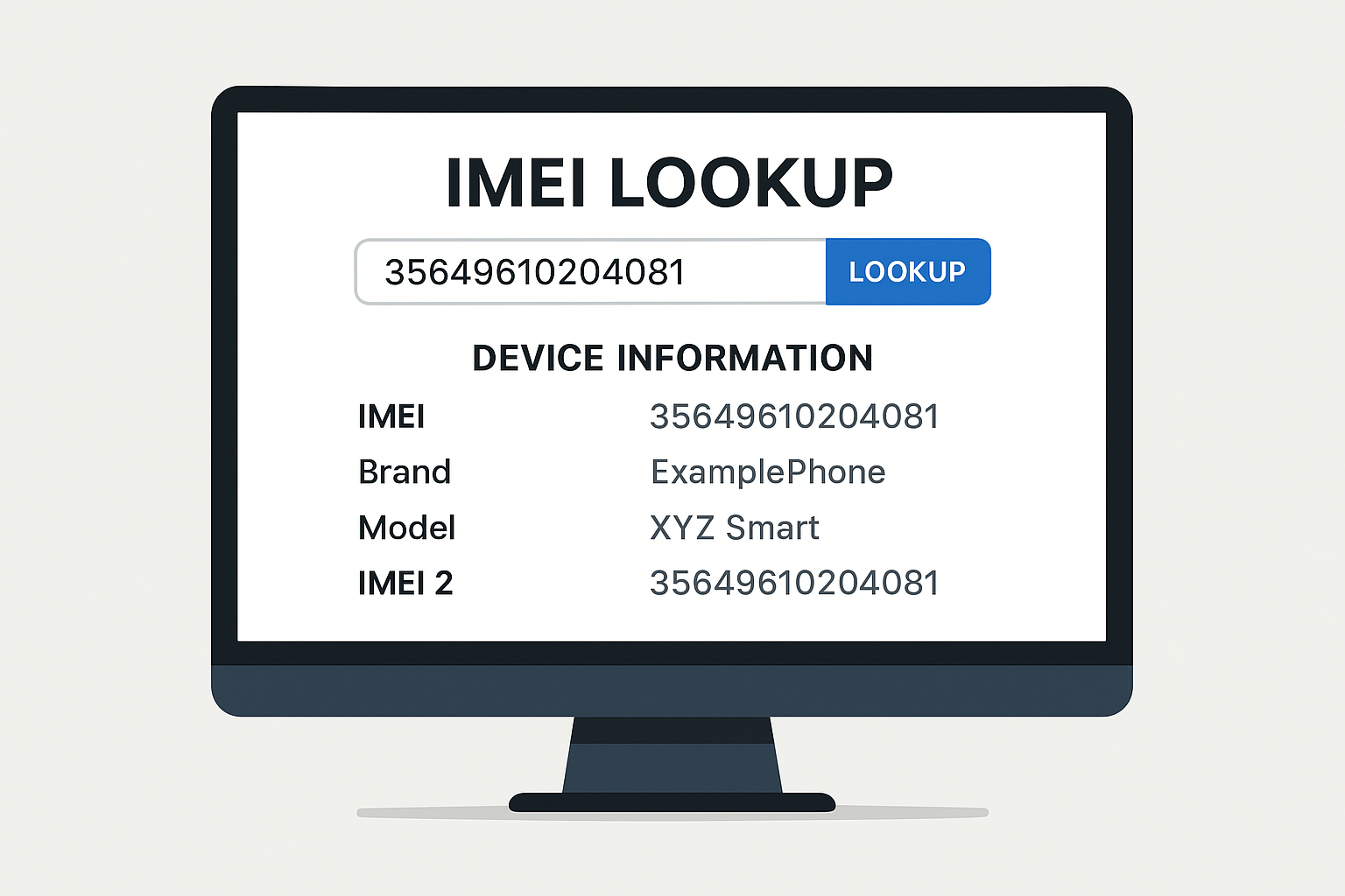 IMEI lookup service interface