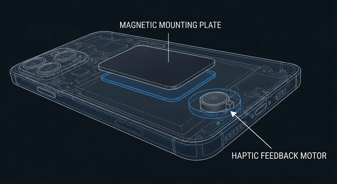 Magnetic plate positioning affecting haptic motor performance