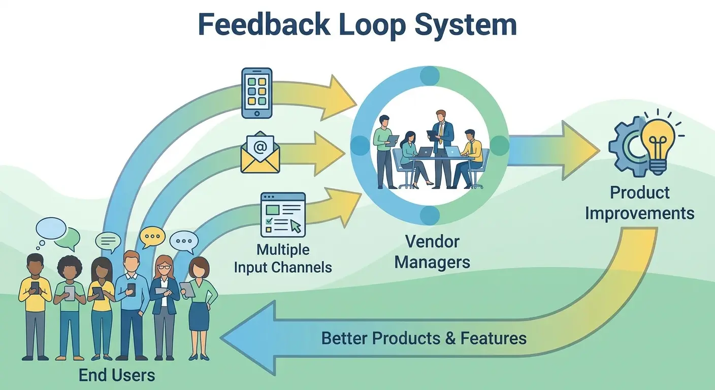User feedback loops for vendor management