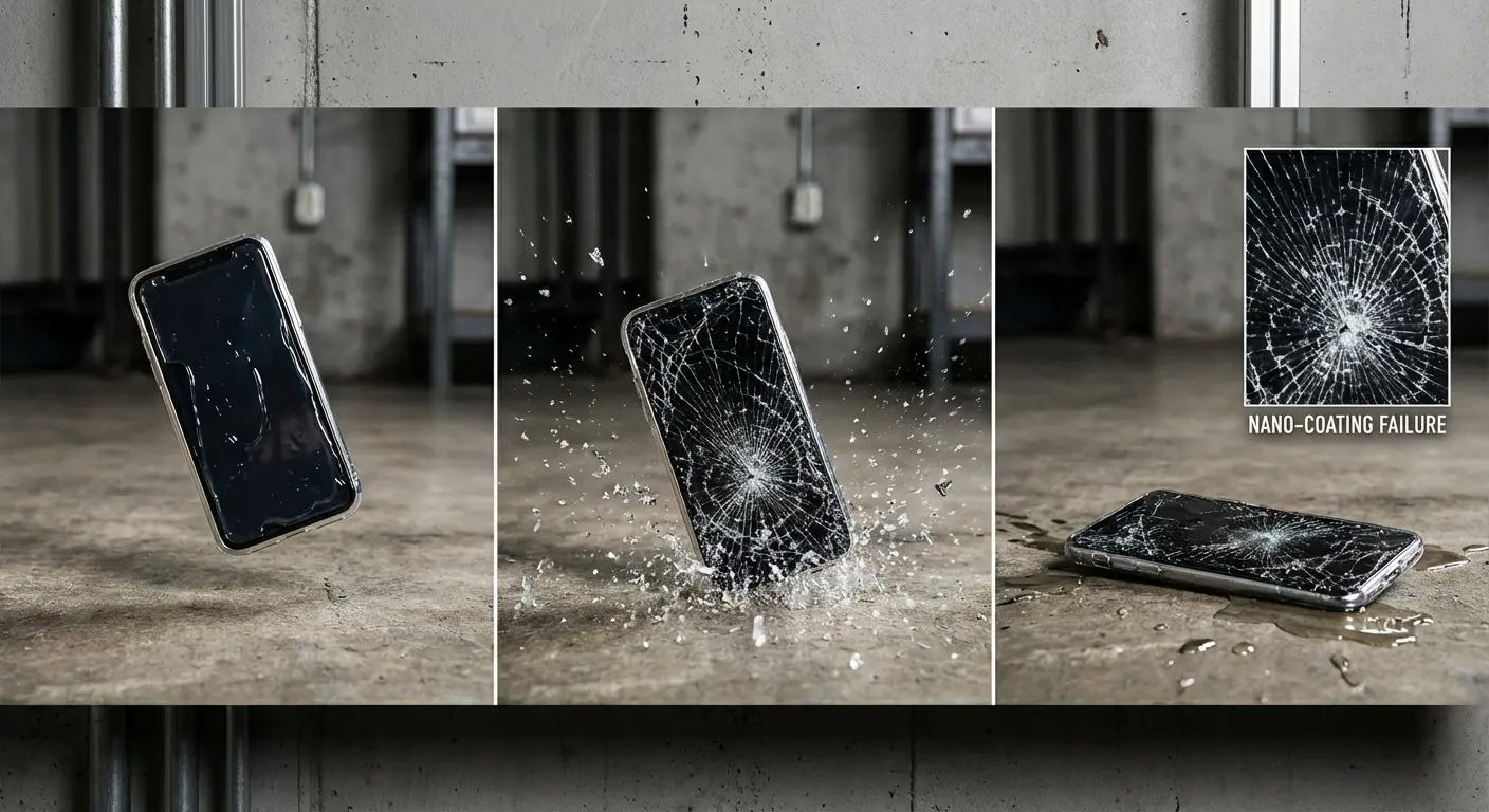 Notice how both screens shattered? That's the point