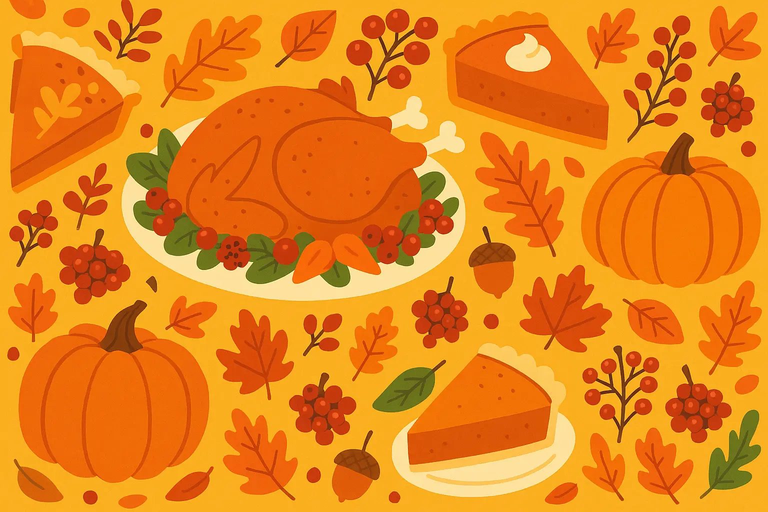 Festive turkey day wallpaper banner