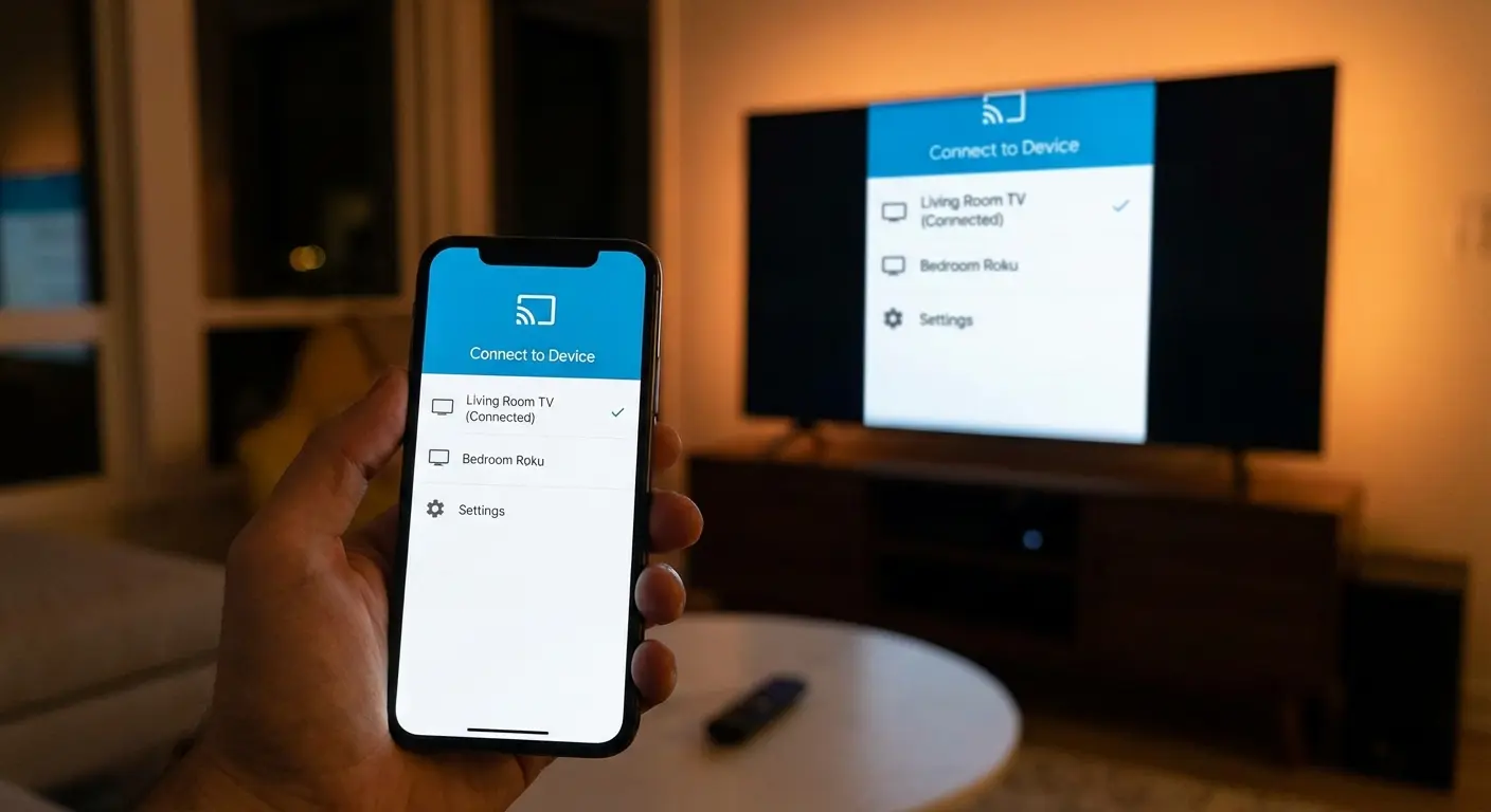 Phone screen mirroring app interface